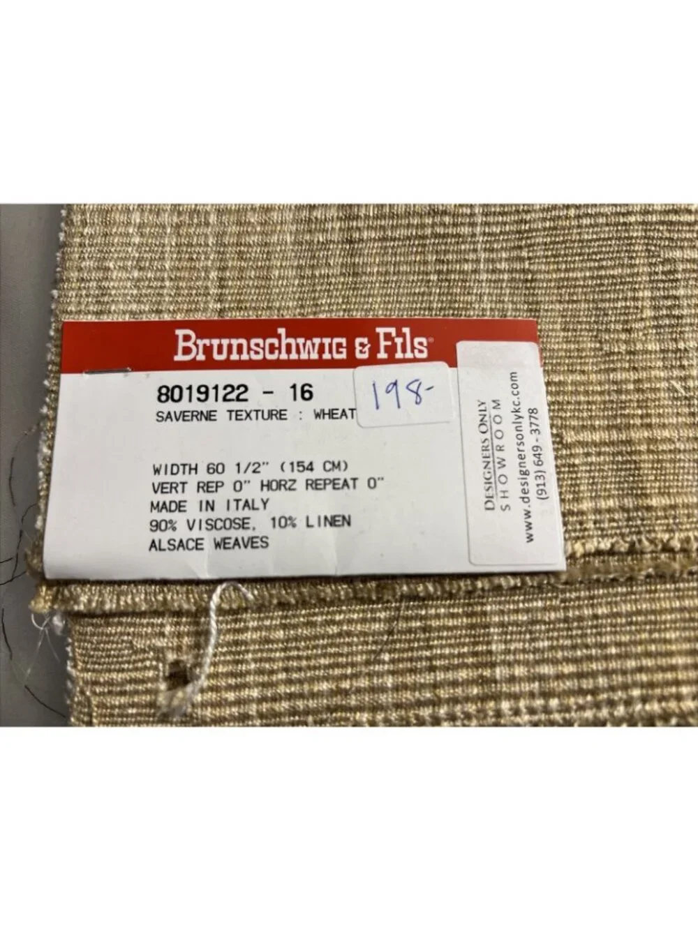 Lot of 4 Brunschwig & Fils Saverne Texture Upholstery Remnant Fabric